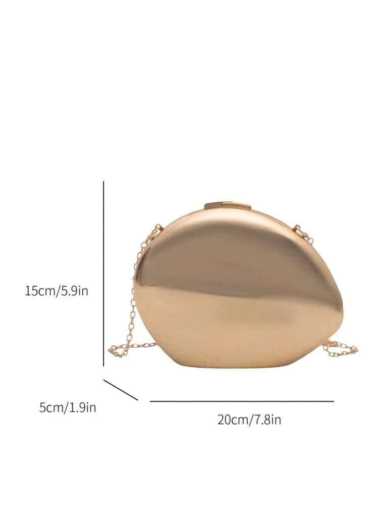 Gold Acrylic Shell Box Clutch Party Bag detail photo 11 - Bags at ShopKaar