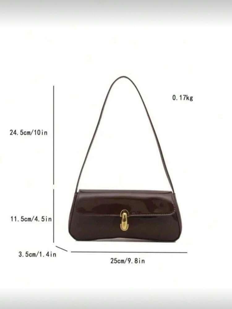 Vintage French Flap Lock PU Shoulder Bag detail photo 3 - Bags at ShopKaar