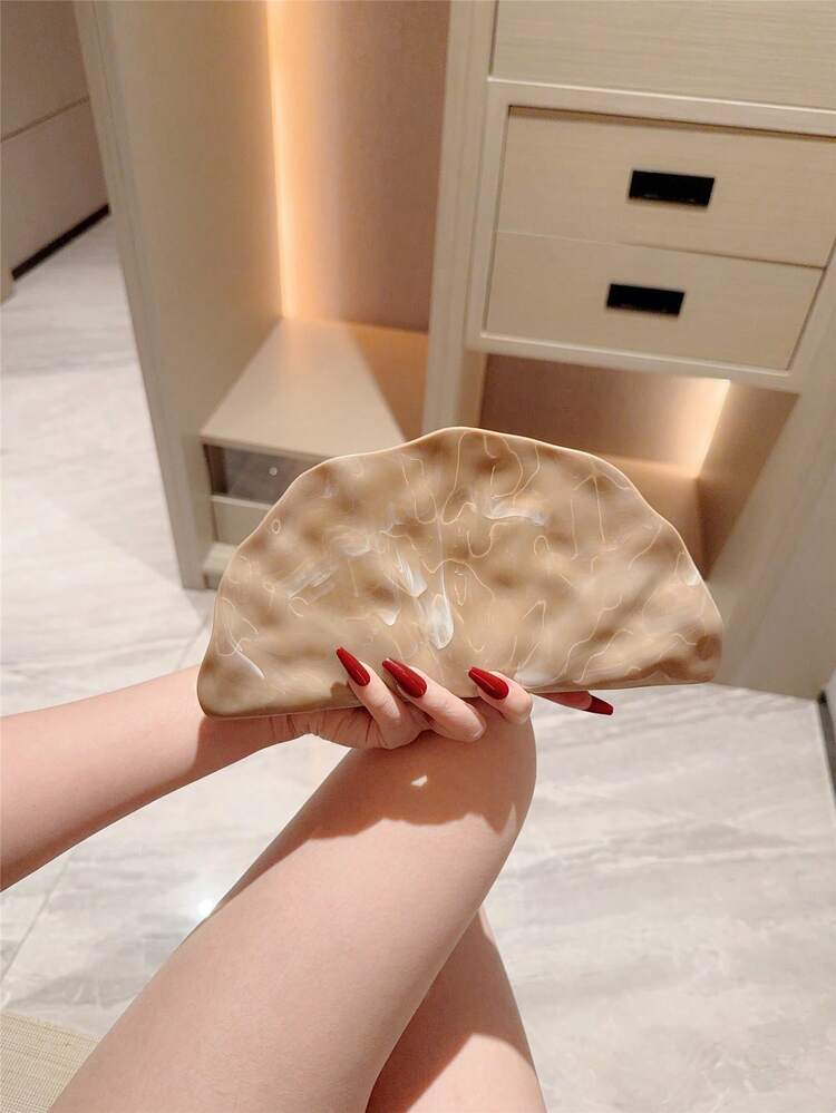 Marble Asymmetrical Metallic Box Clutch Bag detail photo 2 - Bags at ShopKaar