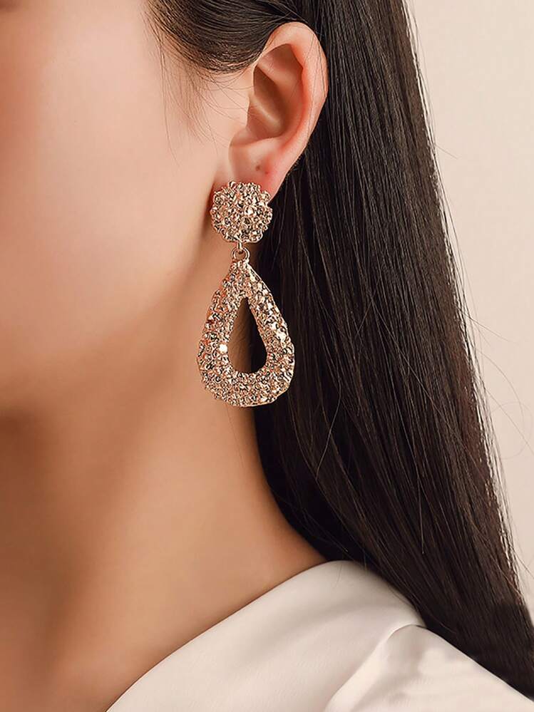 Vintage Alloy Water Drop Geometric Earrings detail photo 3 - Earrings at ShopKaar