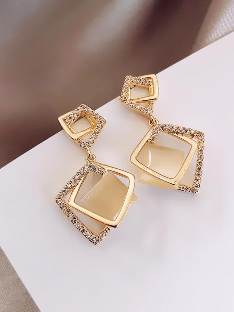 Geometric Design Dangle Earrings for Women detail photo 2 - Earrings at ShopKaar