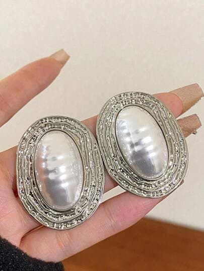 Asymmetrical Ruffle Pearl Drop Earrings main product photo - Earrings at ShopKaar