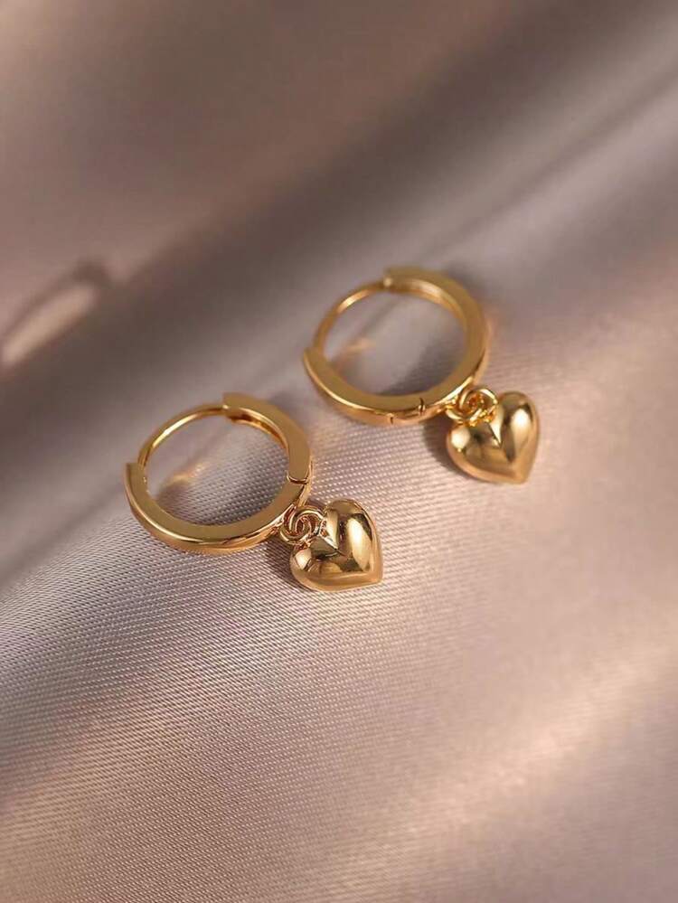 Cubic Zirconia Heart Small Hoop Earrings - 2pcs detail photo 3 - Earrings at ShopKaar