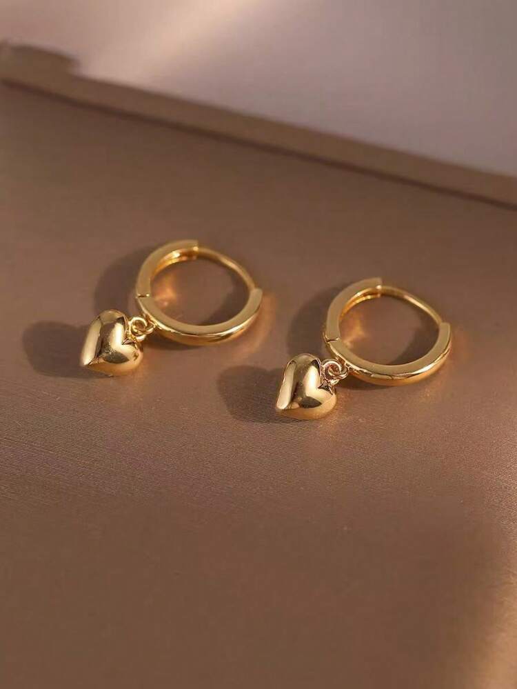 Cubic Zirconia Heart Small Hoop Earrings - 2pcs detail photo 5 - Earrings at ShopKaar