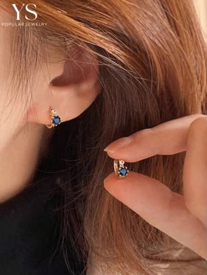 Cubic Zirconia Mini Hoop Earrings - 2pcs main product photo - Earrings at ShopKaar