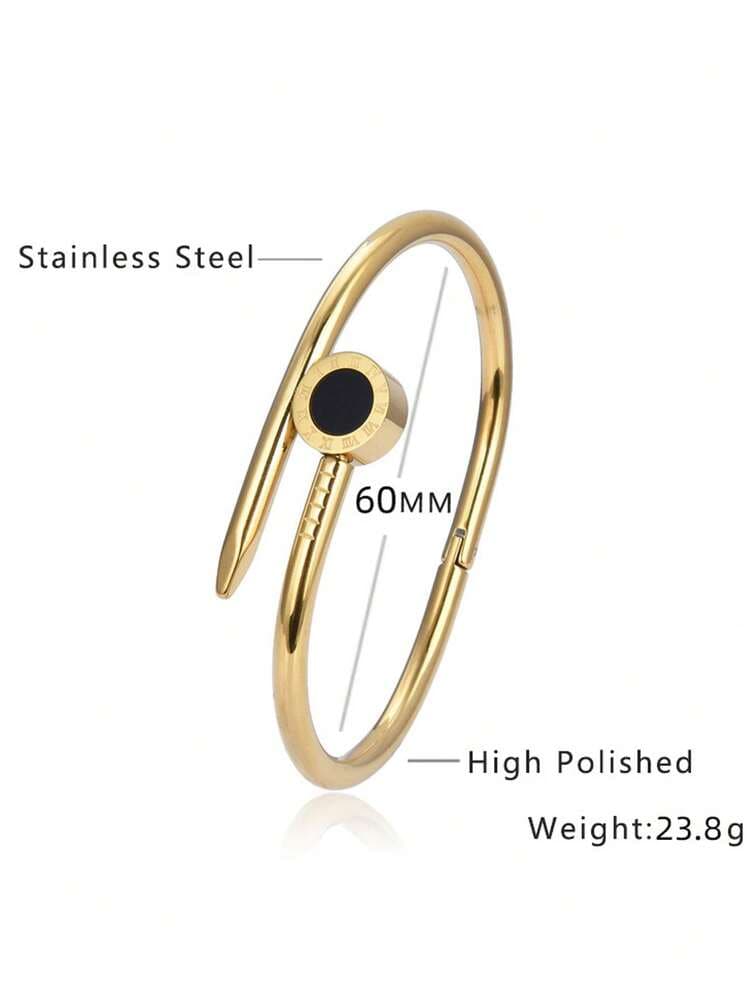 18K Gold Plated Roman Numeral Bracelet detail photo 5 - Bracelets at ShopKaar
