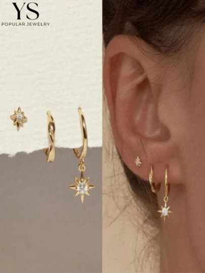 Mobius Twist CZ Stud & Pendant Set main product photo - Earrings at ShopKaar