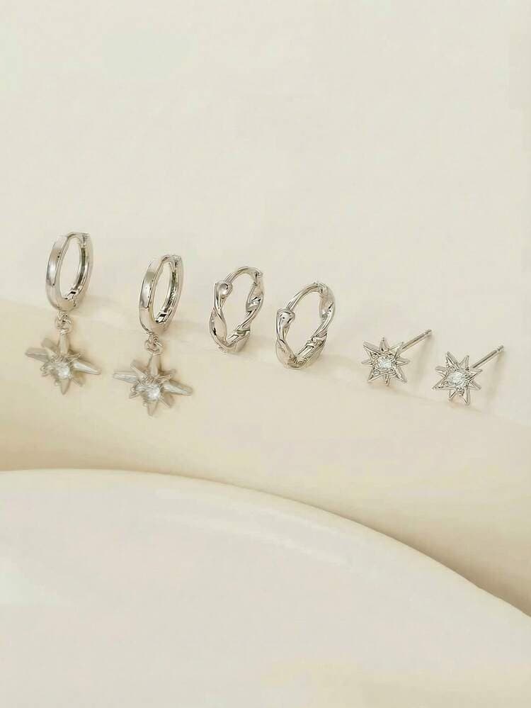 Mobius Twist CZ Stud & Pendant Set detail photo 7 - Earrings at ShopKaar
