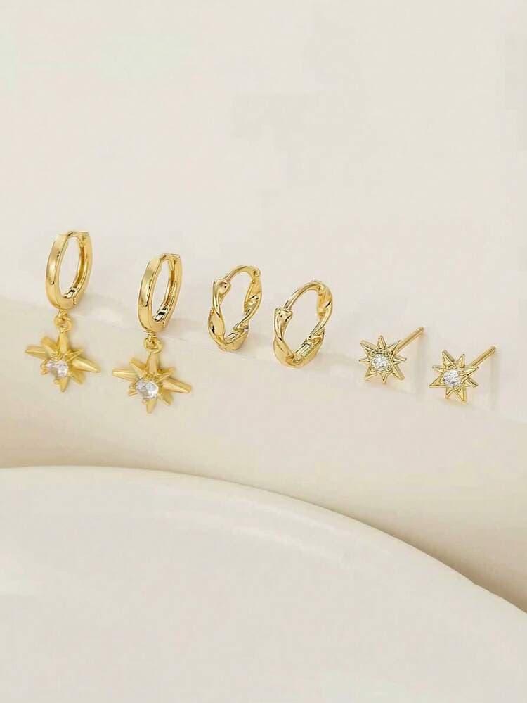 Mobius Twist CZ Stud & Pendant Set detail photo 9 - Earrings at ShopKaar