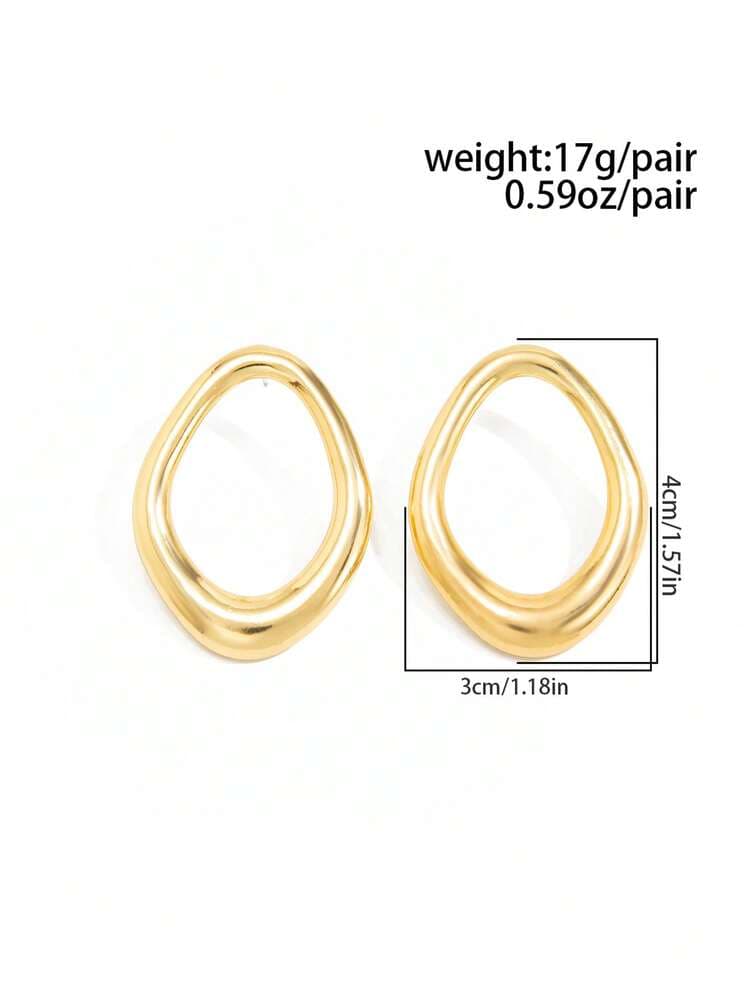 Minimalist Hollow Metal Teardrop Earrings detail photo 7 - Earrings at ShopKaar