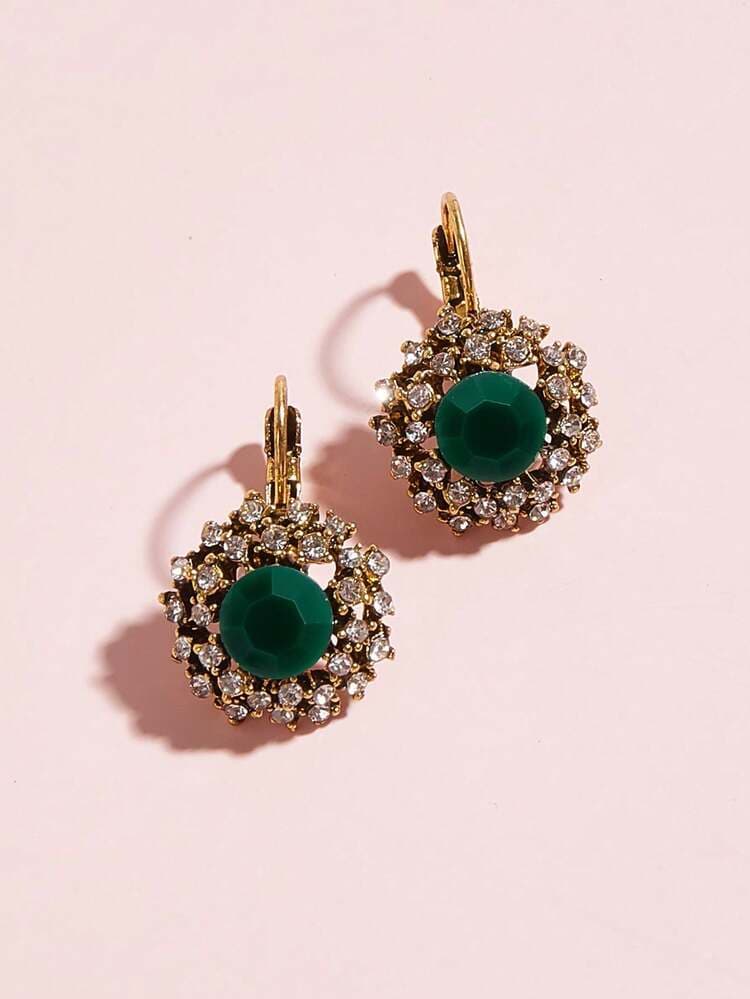 Classic Rhinestone Stud Earrings detail photo 2 - Earrings at ShopKaar