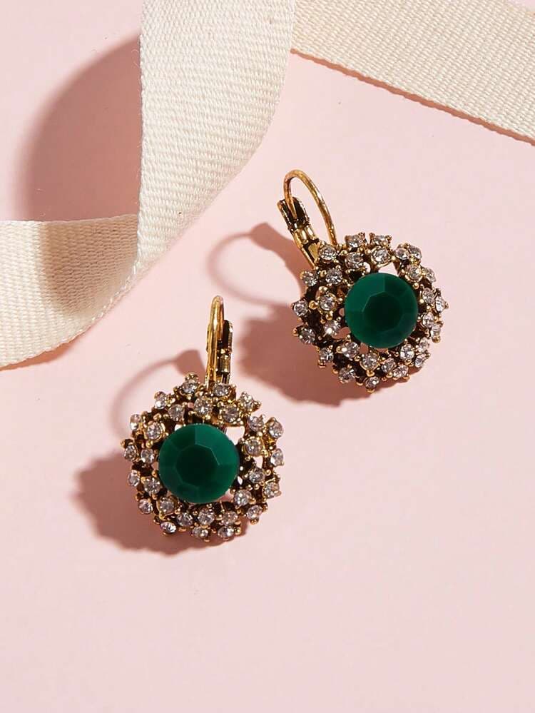 Classic Rhinestone Stud Earrings detail photo 3 - Earrings at ShopKaar