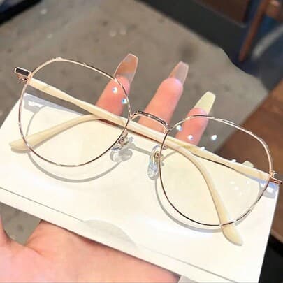 Milk Tea Round Frame Anti-Fatigue Computer Glasses main product photo - Eyewear at ShopKaar