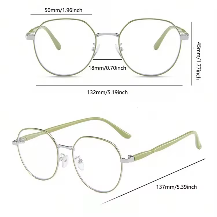 Milk Tea Round Frame Anti-Fatigue Computer Glasses detail photo 3 - Eyewear at ShopKaar