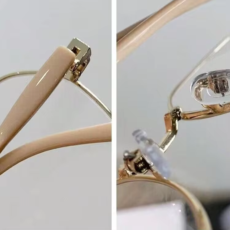 Milk Tea Round Frame Anti-Fatigue Computer Glasses detail photo 4 - Eyewear at ShopKaar