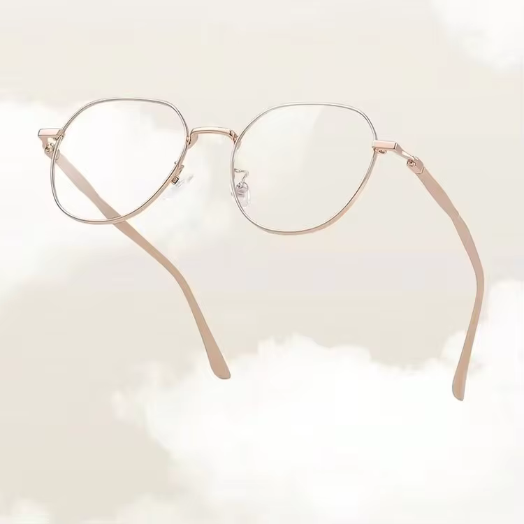 Milk Tea Round Frame Anti-Fatigue Computer Glasses detail photo 5 - Eyewear at ShopKaar