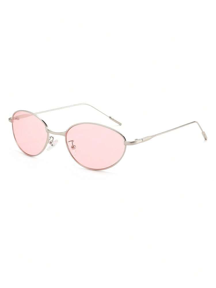 Silver Cat Eye Frame Pink Tinted Glasses detail photo 3 - Eyewear at ShopKaar