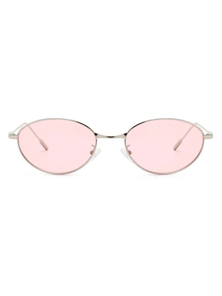 Silver Cat Eye Frame Pink Tinted Glasses detail photo 4 - Eyewear at ShopKaar