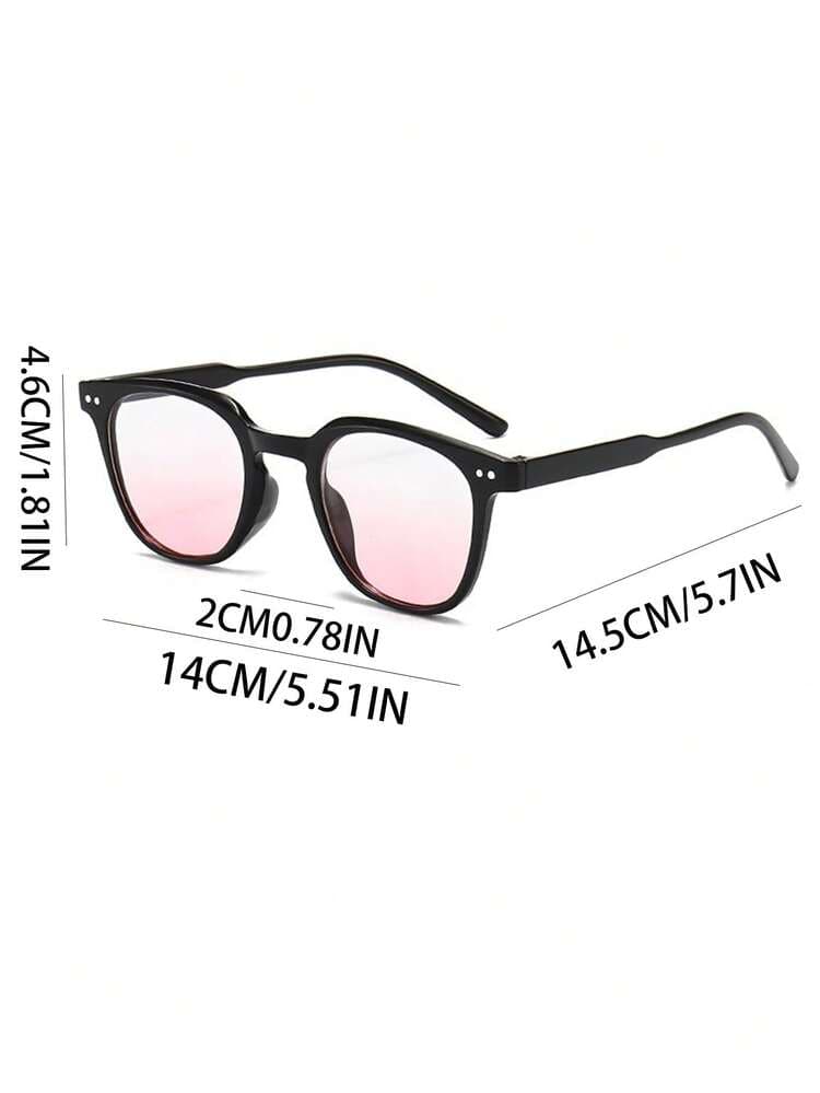 Black Frame Blush Pink Gradient Lens Glasses detail photo 5 - Eyewear at ShopKaar