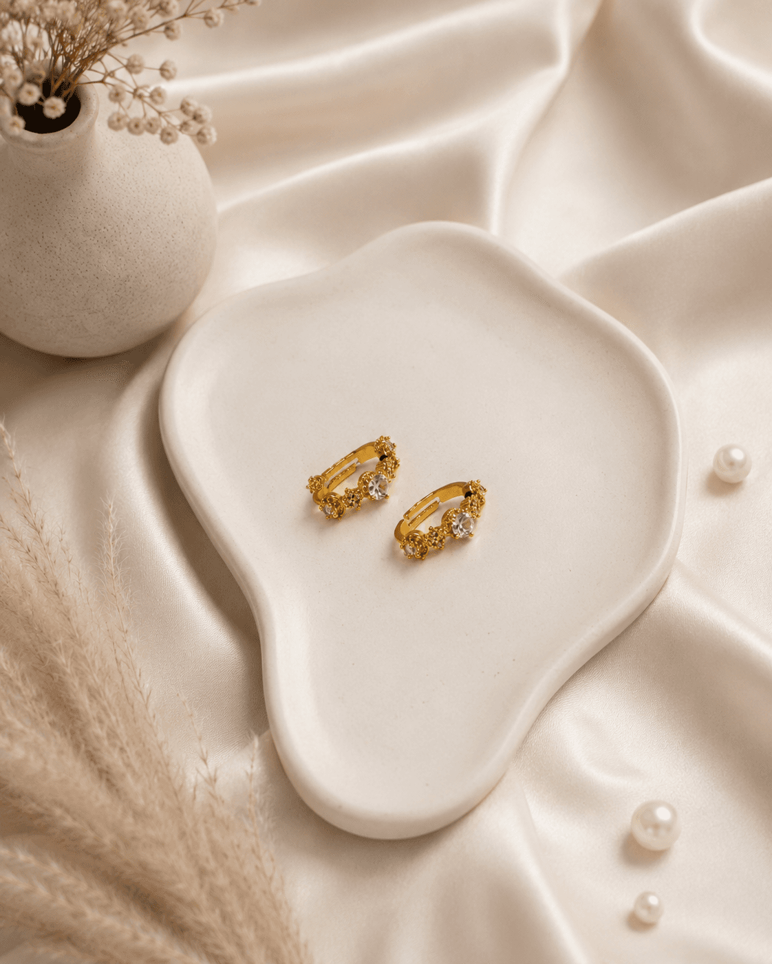 Gold Stackable Zircon Ring Set - 2pcs detail photo 5 - Rings at ShopKaar