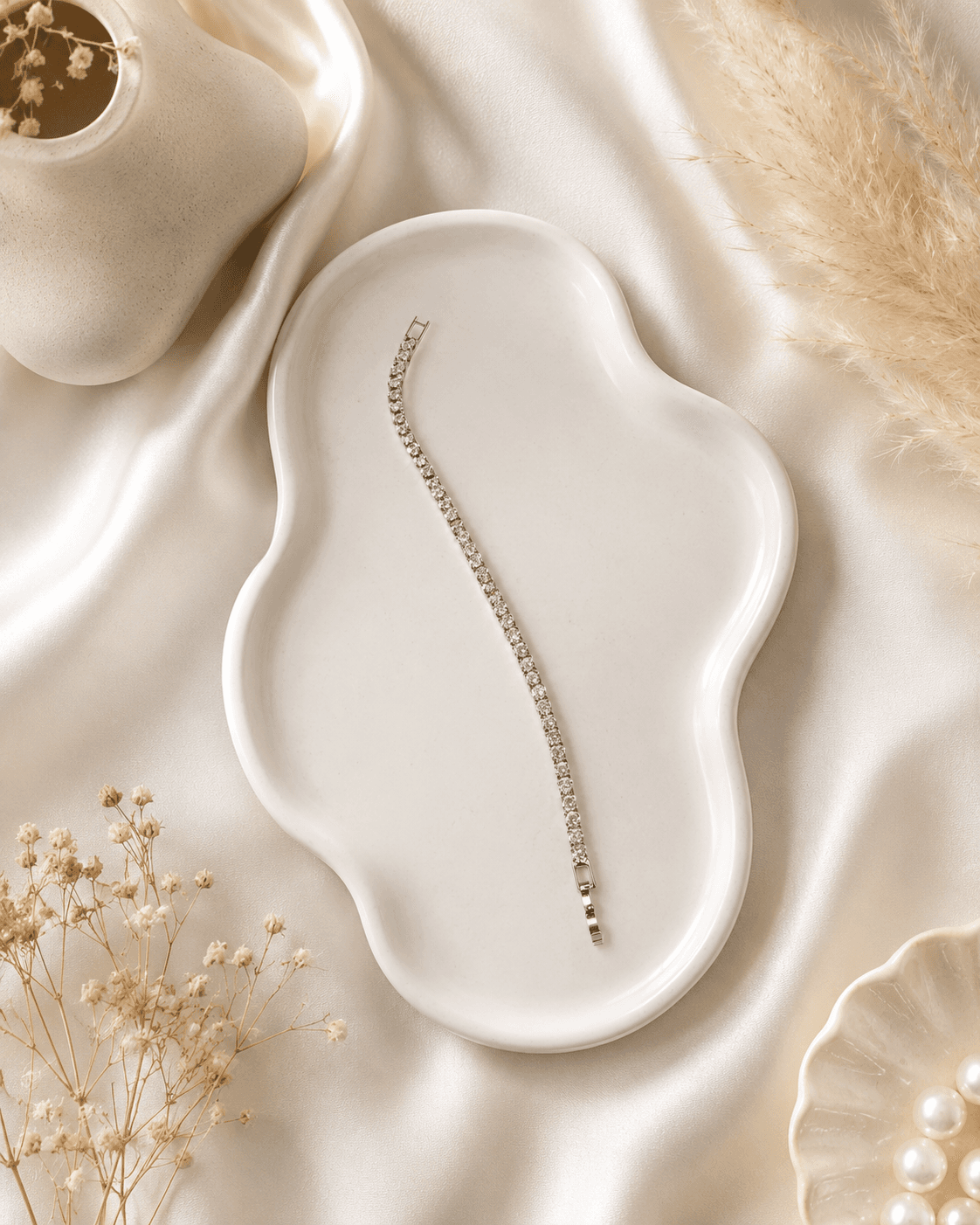 Silver Zircon Tennis Bracelet for Women main product photo - Bracelets at ShopKaar