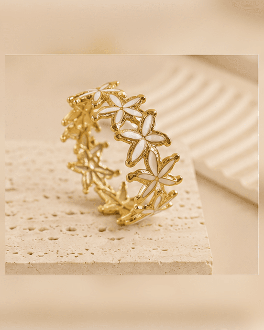 Gold-Tone Openwork Leaf Cuff Bracelet detail photo 3 at ShopKaar