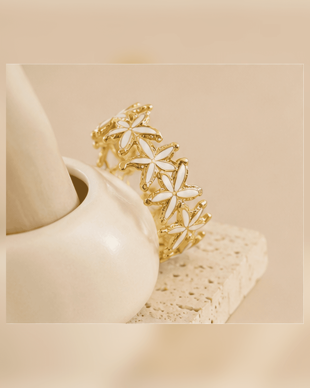 Gold-Tone Openwork Leaf Cuff Bracelet detail photo 5 at ShopKaar