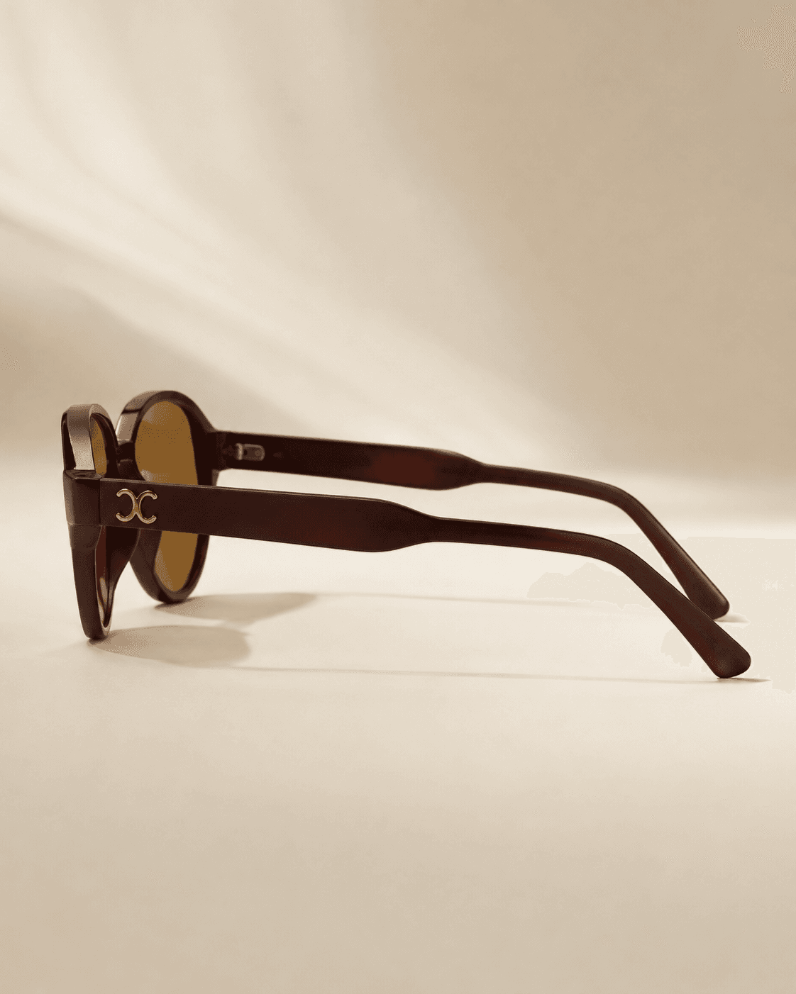 Tortoiseshell Geometric Amber-Lens Sunglasses detail photo 3 at ShopKaar