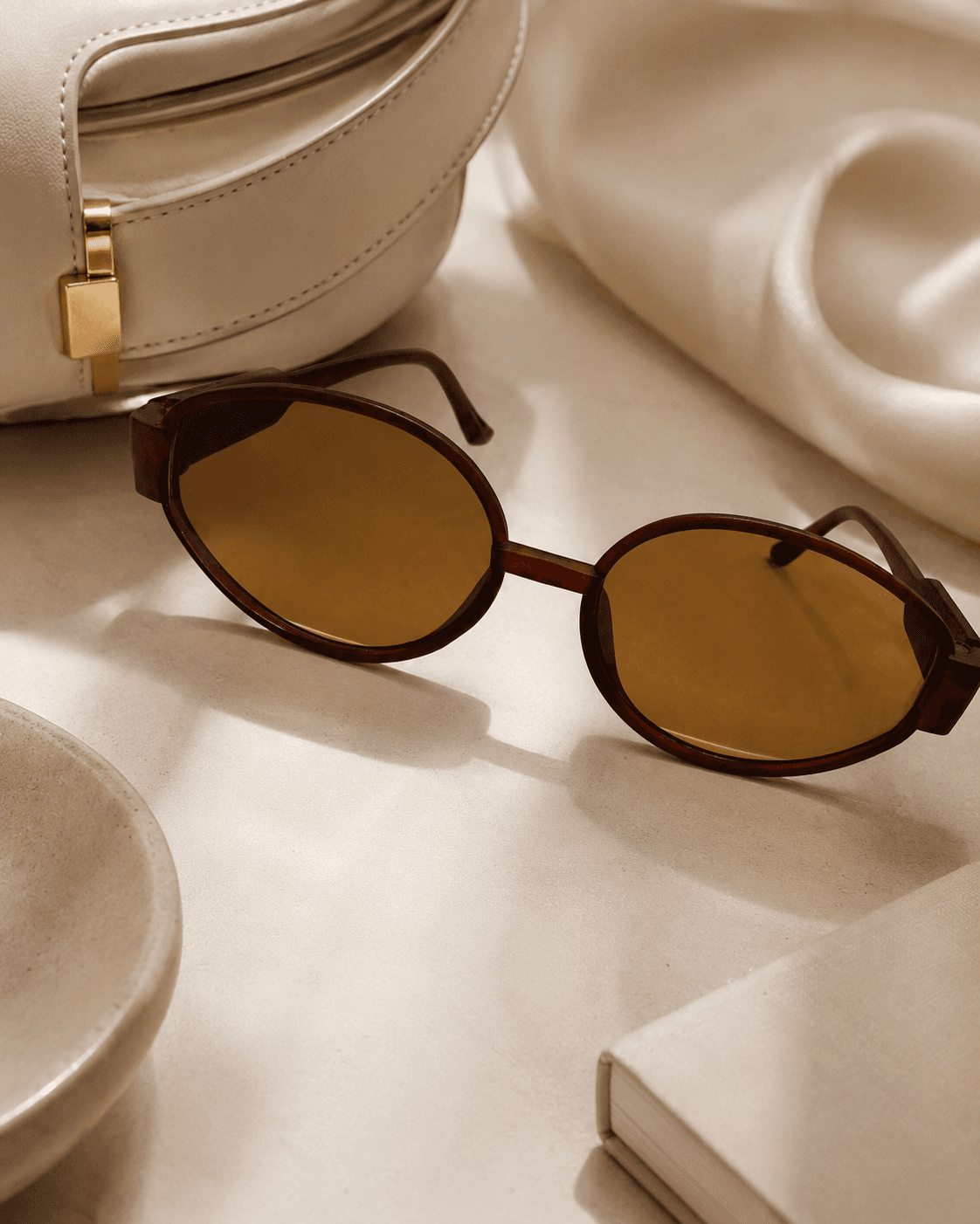 Tortoiseshell Geometric Amber-Lens Sunglasses detail photo 6 at ShopKaar