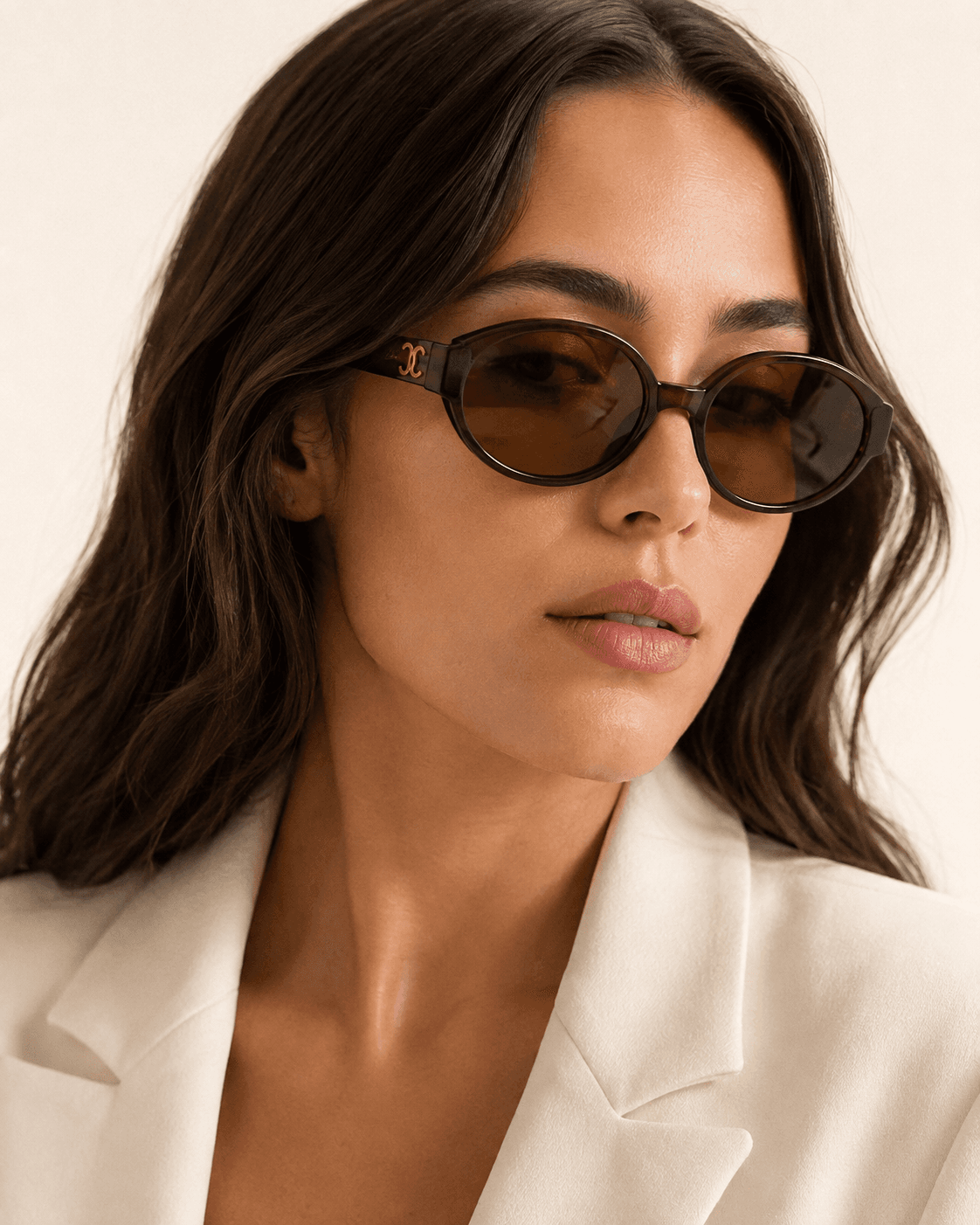 Tortoiseshell Geometric Amber-Lens Sunglasses detail photo 7 at ShopKaar