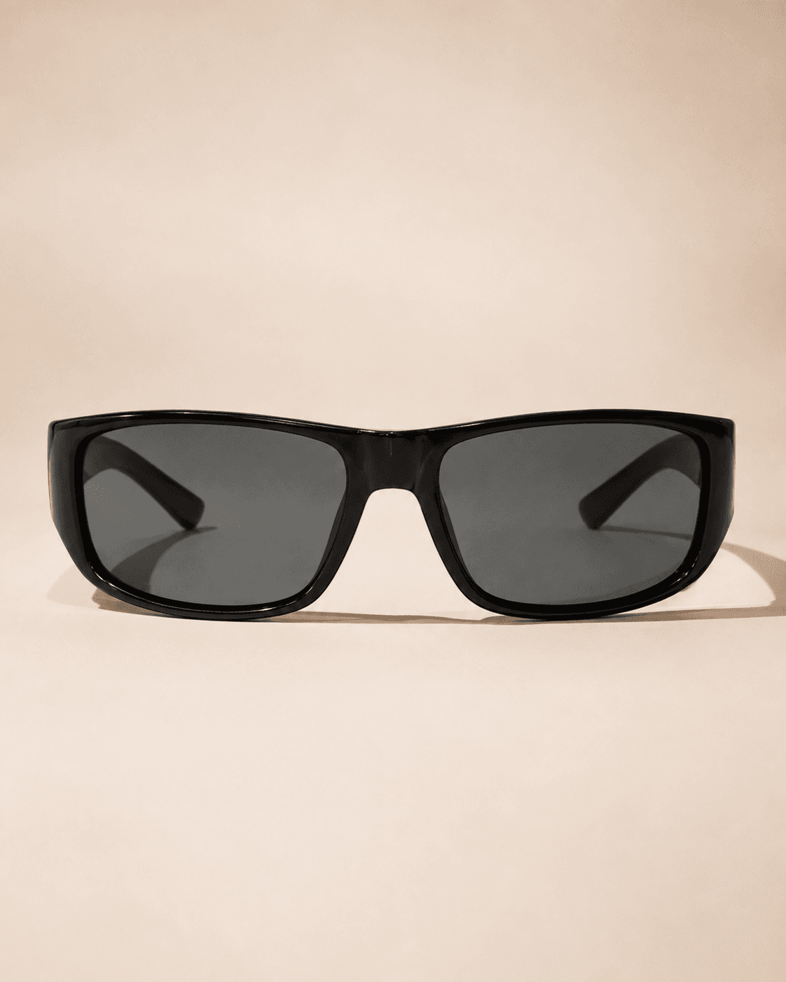 Black Rectangular Smoke-Lens Fashion Sunglasses detail photo 2 at ShopKaar