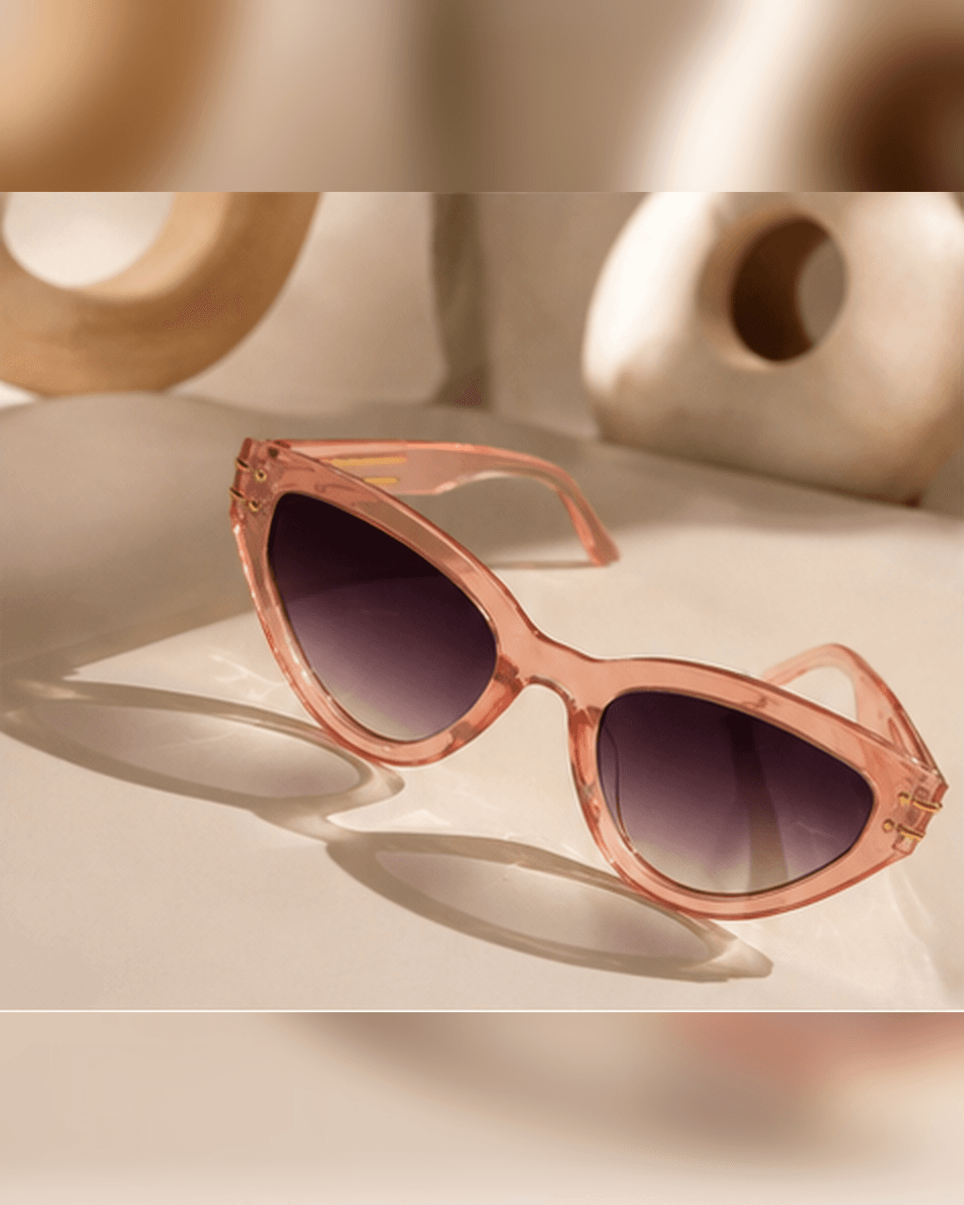Blush Pink Oversized Cat-Eye Purple Gradient Sunglasses main product photo at ShopKaar