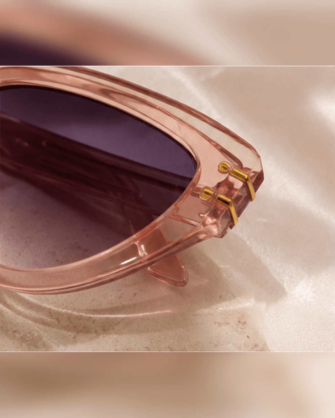 Blush Pink Oversized Cat-Eye Purple Gradient Sunglasses detail photo 4 at ShopKaar