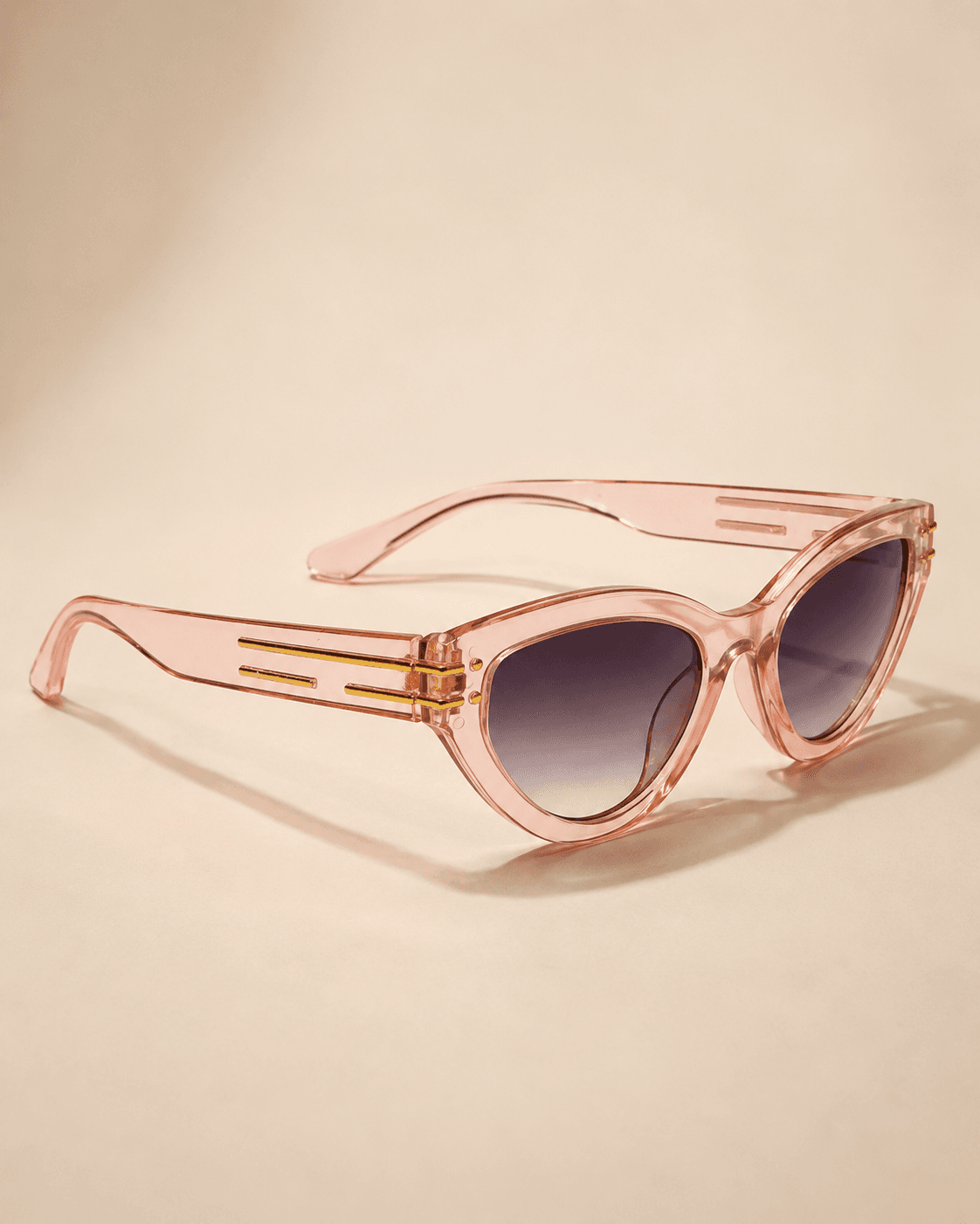 Rose Pink Cat-Eye Purple Gradient Sunglasses detail photo 3 at ShopKaar