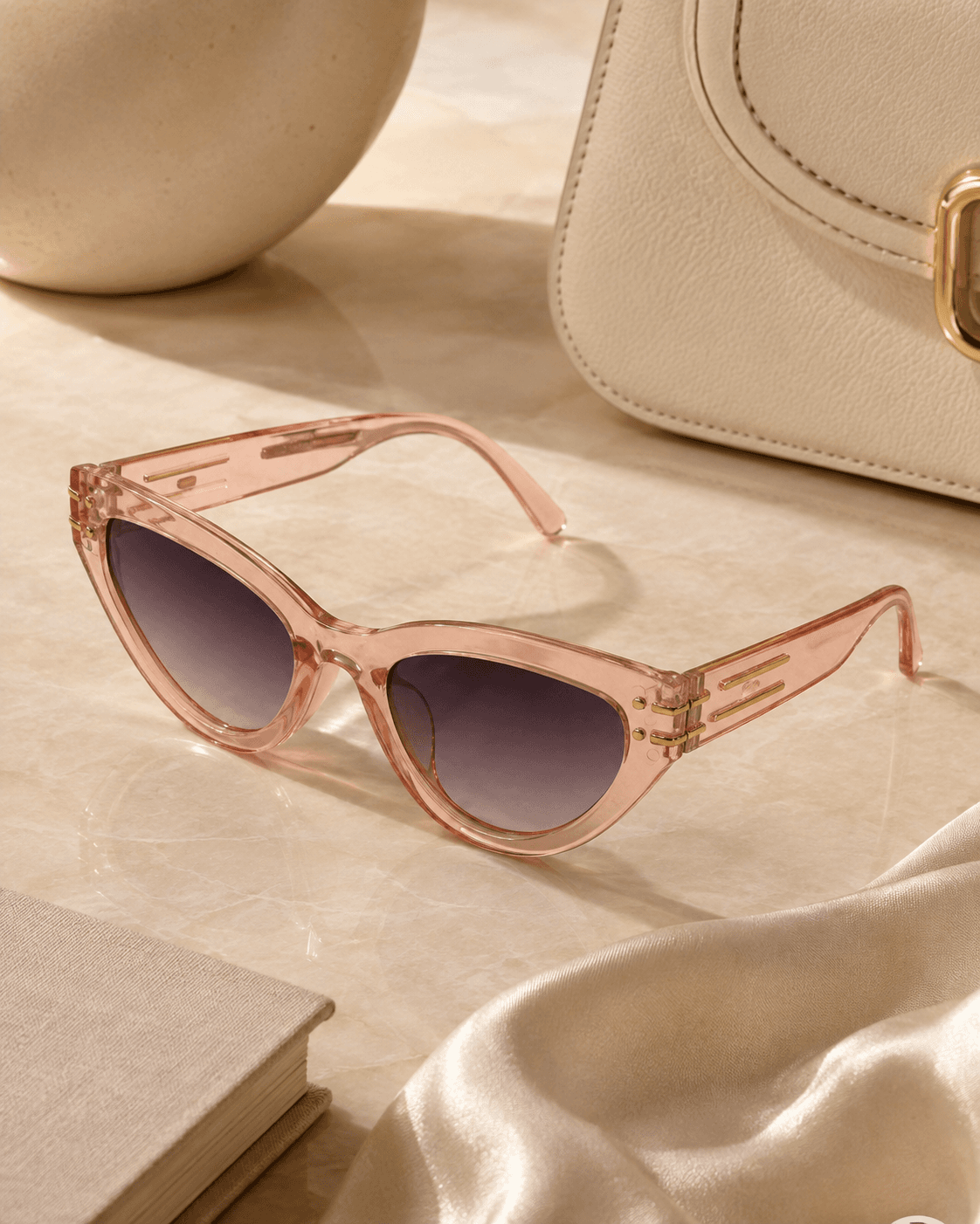 Rose Pink Cat-Eye Purple Gradient Sunglasses detail photo 6 at ShopKaar