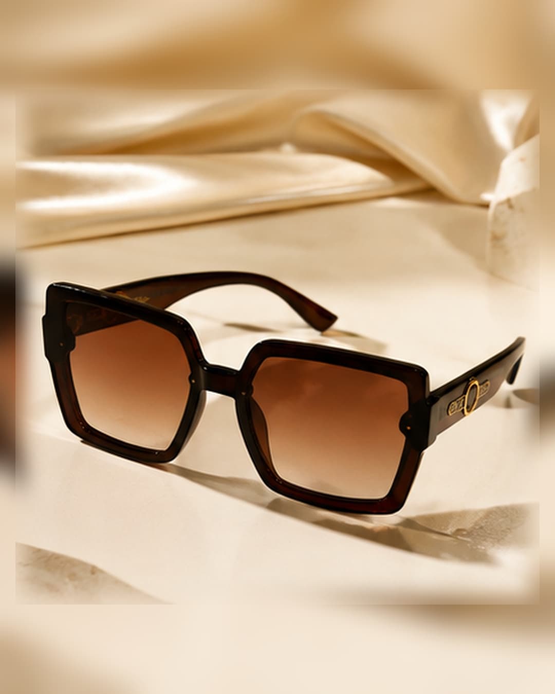 Tortoiseshell Oversized Square Brown Gradient Sunglasses main product photo at ShopKaar